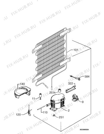 Взрыв-схема холодильника Aeg Electrolux SK91205-4I - Схема узла Cooling system 017